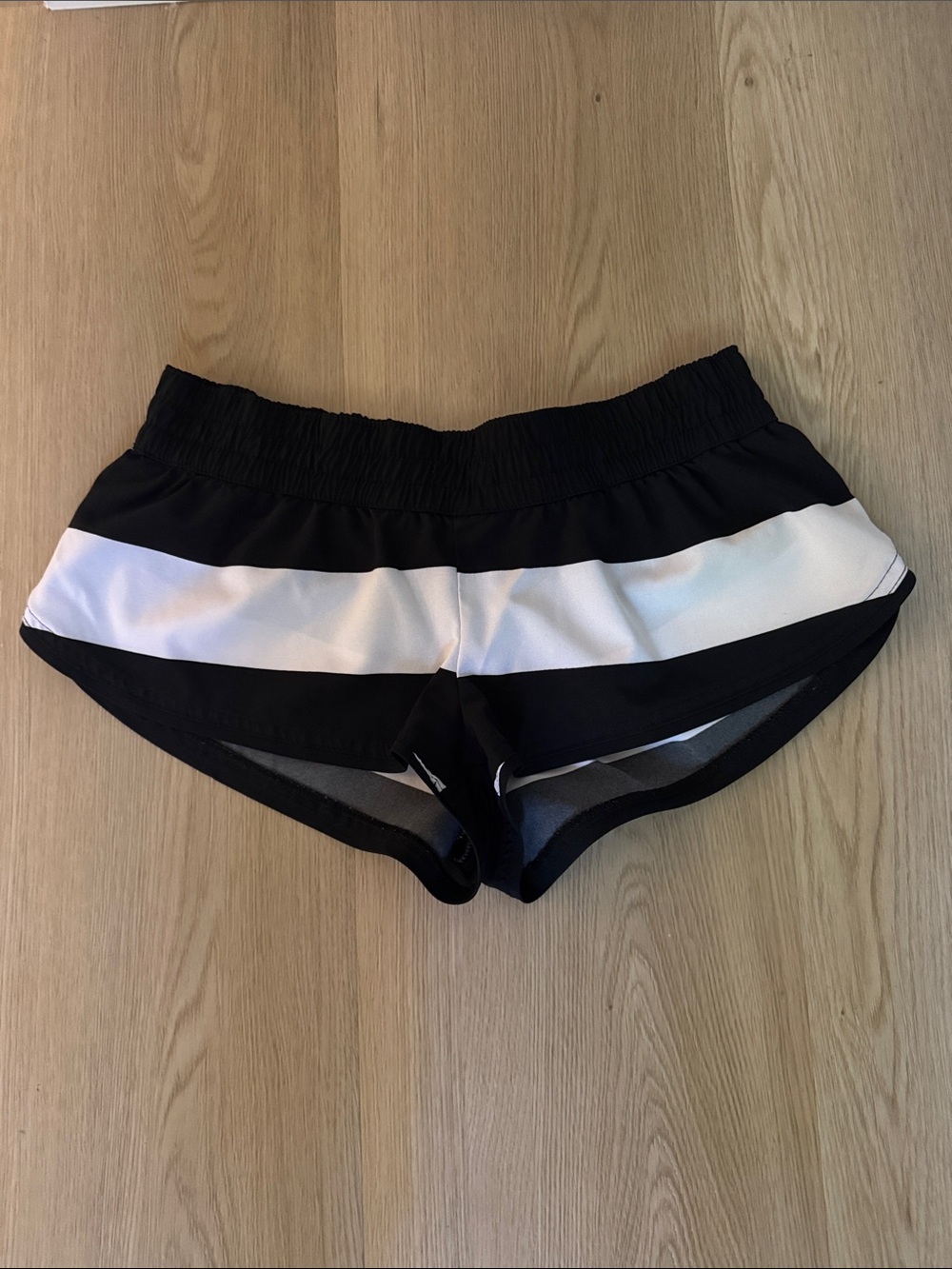 Xhilaration Girl’s Black and White Striped Athletic Shorts
